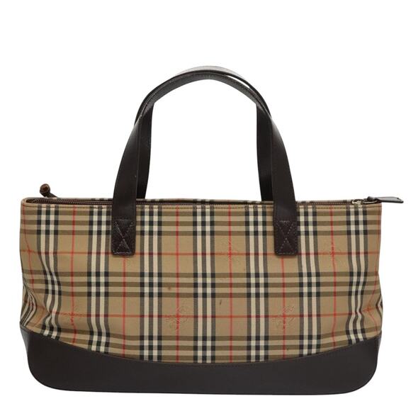 Burberry Nova Check Hand Bag Canvas Black Beige - Picture 2 of 16
